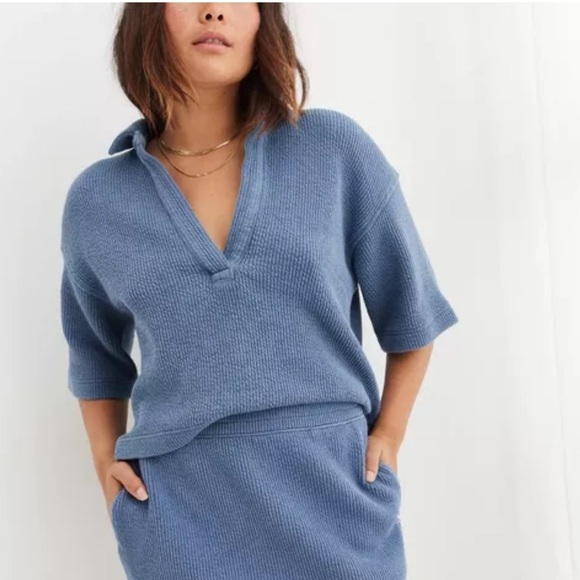 aerie Tops - Aerie wonder short sleeve polo Blue XL